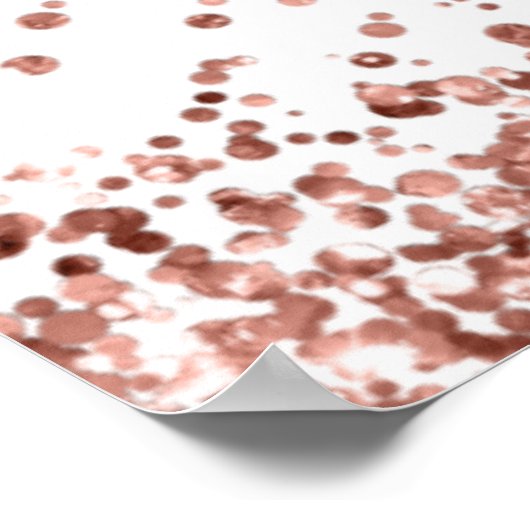 バラ金ゴールドグリッタースクリプトへようこそ赤ちゃんシャワー ポスター (角)