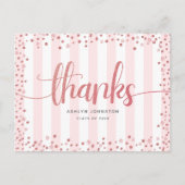 バラ金ゴールドグリッタースクリプトシック卒業感謝していユー ポストカード (正面)