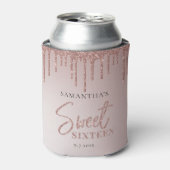 バラ金ゴールドグリッタースクリプトスウィート16誕生日パーティー 缶クーラー (缶正面)