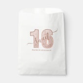 バラ金ゴールドグリッタースクリプトスウィート16誕生日 フェイバーバッグ (正面)