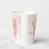 バラ金ゴールドグリッタースクリプトスウィート16誕生日 紙コップ (左)