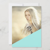 バラ金ゴールドグリッタースクリプトティール（緑がかった色）ライトSweet 16写真 招待状 (裏面)