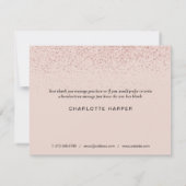 バラ金ゴールドグリッタースクリプトビジネスサンキューカード サンキューカード (裏面)