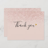 バラ金ゴールドグリッタースクリプトビジネスサンキューカード サンキューカード (正面/裏面)