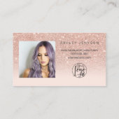 バラ金ゴールドグリッタースクリプトフォトロ感謝していゴユー 名刺 (裏面)