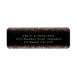 バラ金ゴールドグリッタースクリプトブラックリターン名アドレス ラベル