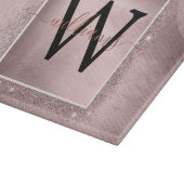 バラ金ゴールドグリッタースクリプトモノグラム カッティングボード (角)