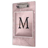 バラ金ゴールドグリッタースクリプトモノグラム クリップボード (左)