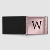 バラ金ゴールドグリッタースクリプトモノグラム ゲストブック (全面)