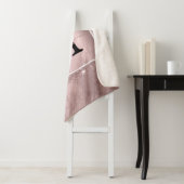 バラ金ゴールドグリッタースクリプトモノグラム シェルパブランケット (インサイチュ)