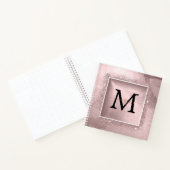 バラ金ゴールドグリッタースクリプトモノグラム ノートブック (内部)