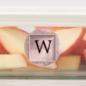 バラ金ゴールドグリッタースクリプトモノグラム ラベル (貼付)