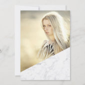 バラ金ゴールドグリッタースクリプト大理石キンセアニェラ写真 招待状 (裏面)