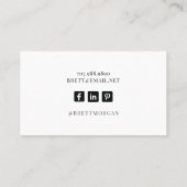 バラ金ゴールドグリッタースクリプト署名メイクアップアーティスト 名刺 (裏面)