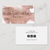 バラ金ゴールドグリッタースクリプト署名メイクアップアーティスト 名刺 (正面/裏面)