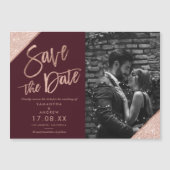 バラ金ゴールドグリッタースクリプト赤い写真の保存日付 (正面)