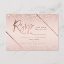 バラ金ゴールドグリッタースクリプト赤面pink rsvp 結婚's