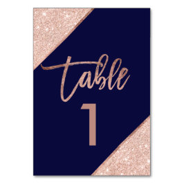 バラ金ゴールドグリッタースクリプトnavy blue table number テーブルナンバー