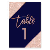 バラ金ゴールドグリッタースクリプトnavy blue table number テーブルナンバー (裏面)