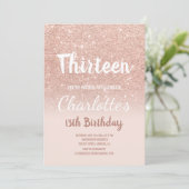 バラ金ゴールドグリッタースグラデーションクリプト13誕生日 招待状 (スタンド正面)