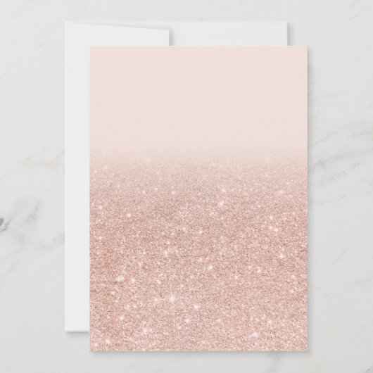 バラ金ゴールドグリッタースグラデーションクリプト13誕生日 招待状 (裏面)