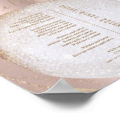 バラ金ゴールドグリッタースタイリストサロン価格表サービス ポスター (角)