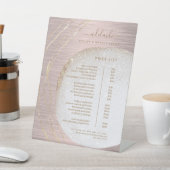 バラ金ゴールドグリッタースタイリストスパサロン価格表 台座サイン (インサイチュ)