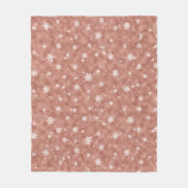 バラ金ゴールドグリッタースターズスノーフレーク フリースブランケット (正面)