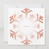 バラ金ゴールドグリッタースノーフレーククリスマスホリデーパーティイン 招待状 (裏面)