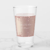 バラ金ゴールドグリッタースパーキーカスタム文字ガラス タンブラーグラス (裏面)