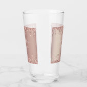 バラ金ゴールドグリッタースパーキーカスタム文字ガラス タンブラーグラス (左)