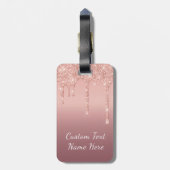 バラ金ゴールドグリッタースパーキーカスタム文字ラゲージタグ ラゲッジタグ (裏面縦)
