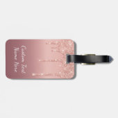 バラ金ゴールドグリッタースパーキーカスタム文字ラゲージタグ ラゲッジタグ (裏面横)