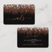 バラ金ゴールドグリッタースパークエレガントプロフェッショナル爪、 ネイル 名刺 (正面/裏面)
