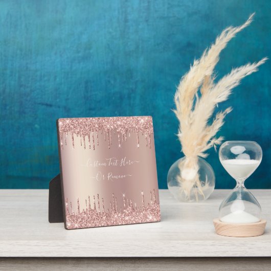 バラ金ゴールドグリッタースパークプラークとカスタム文字 フォトプラーク (インサイチュ)