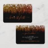 バラ金ゴールドグリッタースパークプロフェッショナル美容師 名刺 (正面/裏面)