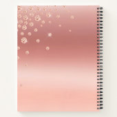 バラ金ゴールドグリッタースパークモノグラムガーリーノート ノートブック (裏面)