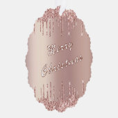 バラ金ゴールドグリッタースパークリスマスオーナメントカード オーナメントカード (右)