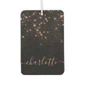 バラ金ゴールドグリッタースパークリーエレガントグラマラス文字 カーエアーフレッシュナー (正面)