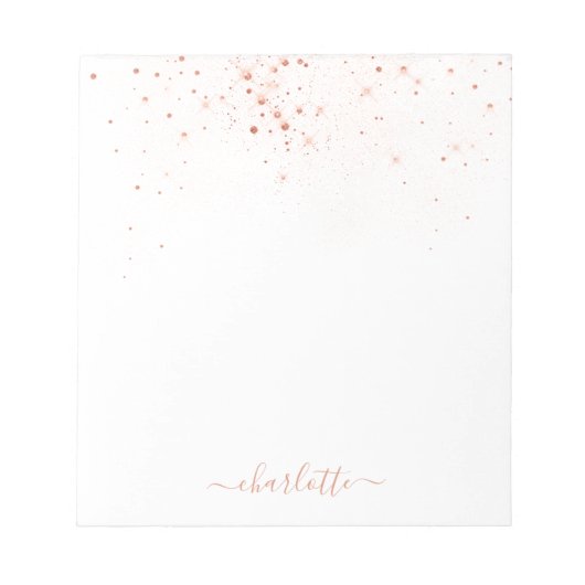 バラ金ゴールドグリッタースパークリーエレガントグラマラス文字 ノートパッド (正面)