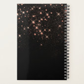 バラ金ゴールドグリッタースパークリーエレガントグラマラス文字 プランナー手帳 (裏面)