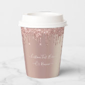 バラ金ゴールドグリッタースパークリーカスタム文字紙カップ 紙コップ (裏面)