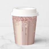 バラ金ゴールドグリッタースパークリーカスタム文字紙カップ 紙コップ (右)