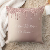 バラ金ゴールドグリッタースパークリー装飾用クッションカスタム文字 クッション (ブランケット)