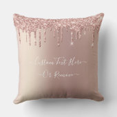 バラ金ゴールドグリッタースパークリー装飾用クッションカスタム文字 クッション (裏面)
