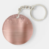 バラ金ゴールドグリッタースパークルまつげモノグラム名 キーホルダー (裏面)