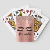 バラ金ゴールドグリッタースパークルまつげモノグラム名 トランプ (裏面)