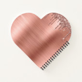 バラ金ゴールドグリッタースパークルまつげモノグラム名 ノートブック (裏面)