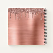 バラ金ゴールドグリッタースパークルまつげモノグラム名 ノートブック (裏面)