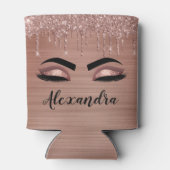 バラ金ゴールドグリッタースパークルまつげモノグラム名 缶クーラー (裏面)